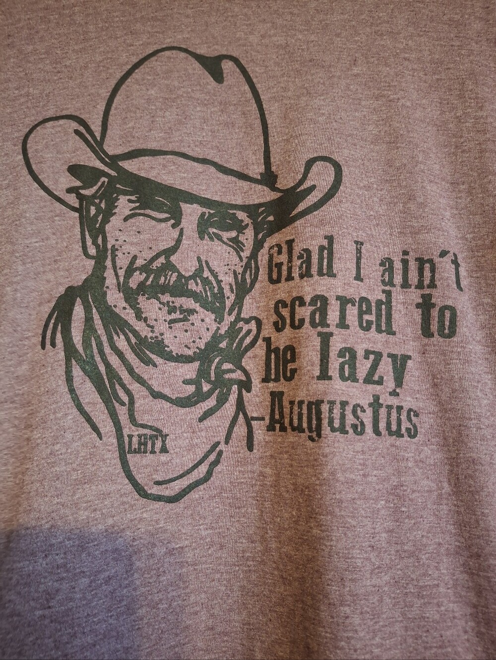 Lonesome Dove Graphic Cowboy Tee in Heather Mauve